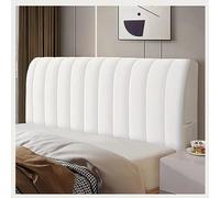 All-inclusive Bed Head Cover ，Bed Headboard Cover Protector Padded Velvet Dustproof Stretch Solid Color Quilted Bed Head Covers， For Twin Queen Full California King Size Beds ( Color : White , Size :