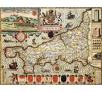 All Jigsaw Puzzles CORN1 Cornwall Historical Map 1000 Piece (1610)
