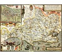 All jigsaw Puzzles Dorset Historical Map 1000 Piece Jigsaw Puzzle (1610) All jigsaw Puzzles Multicolor