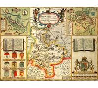 All jigsaw Puzzles Huntingdonshire Historical Map 1000 Piece Jigsaw Puzzle (1610) All jigsaw Puzzles Multicolor