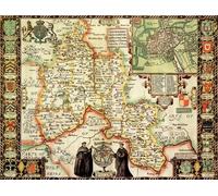 All jigsaw Puzzles Oxfordshire Historical Map 1000 Piece Jigsaw Puzzle (1610) All jigsaw Puzzles Multicolor