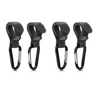 all Kids United® Pram Hook for Nappy Bag Changing Bags Changing Backpack Buggy Hook Baby Backpack with Carabiner Hook and Velcro Fastener (Set of 4)