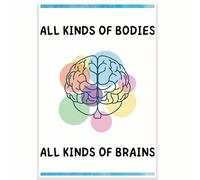 All Kinds Of Bodies All Kinds Of Brains Classroom Poster - Neurodiversity Poster - 12 x 18 Inch - Classroom Decor - Classroom Must Haves - Back To School Decor - CPS0637