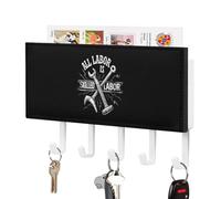 All Labor is Skilled Labor Cute Key Holder for Wall with 5 Hooks Letter Coat Rack Home Decor 4.3 × 7.1 Inch