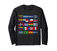 All Latin American Flags Latino Hispanic Heritage Month Flag Long Sleeve T-Shirt