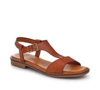 All-Leather Buckled Sandals - Tan Size 5