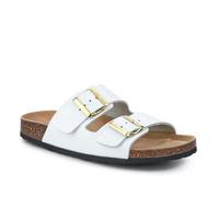 All-Leather Casual Mule Sandals - White Size 6