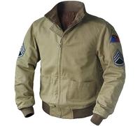 All Link Mens WW2 Tanker Military Brad Vintage World War II Pitt Khaki Bomber Jacket