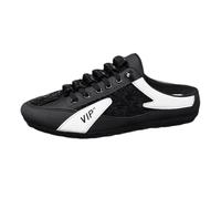All Match Casual Open Back Sneakers,Men's Backless Sneakers Casual Mules,Slip On Backless Trainers Men,Non Slip,Hand-Free,Lightweight,for Daily Outing,Shopping Black
