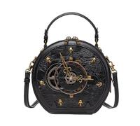 All-Matching Crossbody Bag for Women Punk Shoulder Bag Stylish Handbag Retro Clock Everyday Women Steampunk Shoulder Pu Leather Crossbody Retro Clock