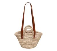 All-Matching Straw Handbag for Women Fashion Tote Shoulder Bag Lady Casual Basket Purse Shopping Bag Beach-Bag