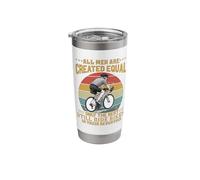 All Men are Created Equal Biking Cyclist Seventies 70s Dad Stainless Steel Insulated Tumbler