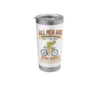 All Men are Created Equal Biking Cyclist Seventies 70s Dad Stainless Steel Insulated Tumbler