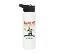 All Men are Created Equal Pickleball Seventies 70s Grandpa Stainless Steel Insulated Water Bottle