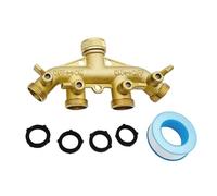 All Metal 4 Way Hose Connectors with Leakproof Seal and High Pressures Tolerance Accessory for Outdoor Garden Use Leakproof Hose Connectors