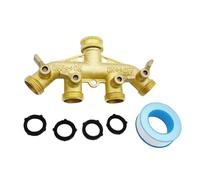 All Metal 4 Way Hose Connectors with Leakproof Seal and High Pressures Tolerance Accessory for Outdoor Garden Use Leakproof Hose Connectors