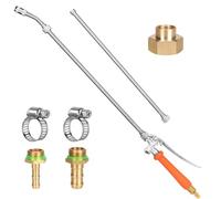 All Metal 44 Inches Replacement Sprayer Wand, 1/4" & 3/8" Brass Barb Sprayer Wand Replacement Built-in Shut Valve Stainless Steel Sprayer Wand. (All Metal 44'' Sprayer Wand)