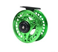 All Metal CNC Saltwater Fly Fishing Reel 5/6 with Adjustable Drag, Precision Machined Cast Aluminium Body, Interchangeable Left/Right Retrieve(green)