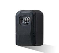 All-Metal Combination Key Lock Box with Peephole - 115x95x40mm, Waterproof, No-Drill/Drillable, for Doors & Construction Sites Black 115mm*Width:95mm*Thickness40mm