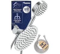 All Metal Dual Shower Head Combo - Chrome - 8 Inch Rainfall High Flow Shower Head & Handheld Shower Head High Pressure with Hose 6ft - Hotel-Like Luxury Double Shower Heads with Rain Shower Sprayer