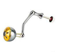 All Metal Replacement Fishing Reel Handle with Revolving Ball Knob Designed for Compatibility with Various Fishing Reels and Stable Operation (Large Size Yellow)