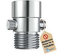 All Metal Shower Head Shut Off Valve - Chrome - Brass Shower Head Valve Reduces Flow to A Trickle - Universal Shower Shut Off Valve for All Shower Heads - Plumbing Code Compliant