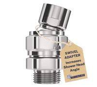 All Metal Shower Head Swivel Ball Adapter, Chrome | Adjustable Pivot Ball to Adjust Showerhead Angle | Universal Connector Joint Fits Fixed, Hand Held & Rain Shower Heads