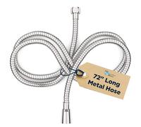 All Metal Shower Hose for Hand Held Shower Heads, Chrome | Extra Long 72 Inch Cord Made with Commercial Grade Stainless Steel | Universal Replacement Part for Handheld Showerhead Hoses