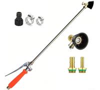 All Metal Sprayer Wand With Lockable Handle, Adjustable Nozzle From Mist To Stream, Stainless Steel Garden Hose Attachment, Includes 1/4 And 3/8 Inch(67cm)