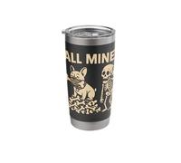 All Mine Halloween Dog Skeleton Bones Stainless Steel Insulated Tumbler