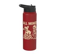 All Mine Halloween Dog Skeleton Bones Stainless Steel Insulated Water Bottle