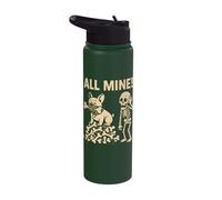 All Mine Halloween Dog Skeleton Bones Stainless Steel Insulated Water Bottle