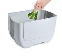 All Mounted Garbage Can - Square Foldable Indoor Trash Can | Space Saving Food Waste Bin For Kitchen | Over The Door Trash Can For Kitchen, Bathroom, & Bedroom