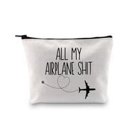 All My Airplane Sh*t Accessory Pouch Traveler Makeup Bag Charger Pouch Flight Attendant Cosmetic Bag (Airplane Shit ku)