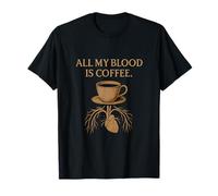 All My Blood is Coffee Anatomy Chart Humor T-Shirt