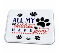 All My Children Have Paws, Paw Prints, Pet Lover, 3Drsmm Amansmall Animal Typography Floor Mats Comfort Door Mats Absorbent Bath Rug For Living Room Patios Entryway 40X60 Cm