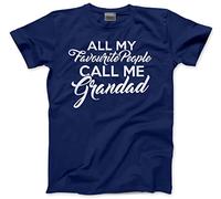HotScamp All My Favourite People Call Me Grandad - Mens and Youth Unisex T-Shirt - Grandad Grandfather from Grandchildren M Navy