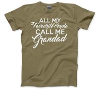 All My Favourite People Call Me Grandad - Mens T-Shirt - Gift for Grandad Grandfather Father's Day from Grandchildren M Khaki