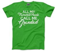 HotScamp All My Favourite People Call Me Grandad - Mens and Youth Unisex T-Shirt - Grandad Grandfather from Grandchildren XL Green