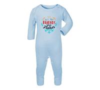 All My Friends are Flakes [BCX] Baby Romper Jumpsuit with feet, 3-6 Months, Pastel Blue