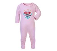 All My Friends are Flakes [BCX] Baby Romper Jumpsuit with feet, 3-6 Months, Pastel Pink