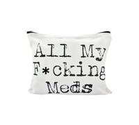 All My in Meds Bag for Women Medicine Gifts for Nurse Practitioner Patient Funny Med Bags Organizer Pouch Medicine Canvas Bag with Zipper