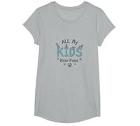 All My Kids Have Paws - Proud Pet Parent Gift T-Shirt, Girls, Heather Grey, Small