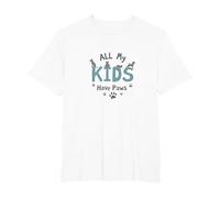 All My Kids Have Paws - Proud Pet Parent Gift T-Shirt, Men's Big and Tall, White, 2X Tall