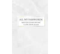 ALL MY PASSWORDS Written Down Before I Lose Them Again: Internet Password Logbook | Username & Login Organizer