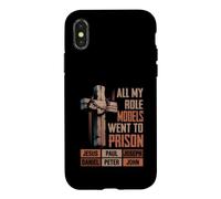 All My Role Models Went Pr son Jesus Bible Verse Religious Case for iPhone X/XS