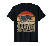 All My Role Models Went to Prison Vintage Sunset Value Graphic T-Shirt, Men, Black, L