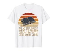 All My Role Models Went to Prison Vintage Sunset Value Graphic T-Shirt, Men, White, M