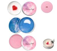 All-Natural Makeup Brush Soap, Plant-Based Bar Cleans Brushes, Silicone MakeupBrush Cleaning Pad with Soap, Solid Makeup Brushes Cleaner Soaps (3pcs)