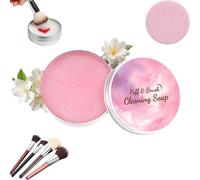 All-Natural Makeup Brush Soap, Silicone Makeup Brush Cleaning Pad with Soap, Deep Cleaning Kit for Brushes & Sponges, Fast Removes Cosmetic Color, Easy-Rinse (Peach)